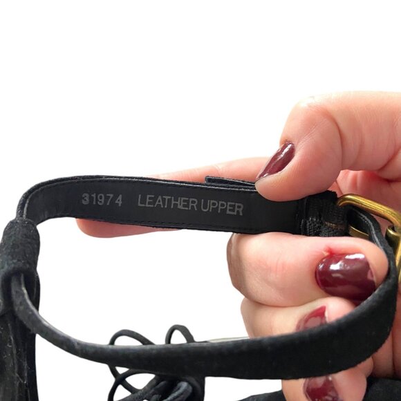 J.Crew Made In Italy Lace Up Heels Black Size 8 Goth Leather Fairy Whimsygoth - Picture 9 of 13